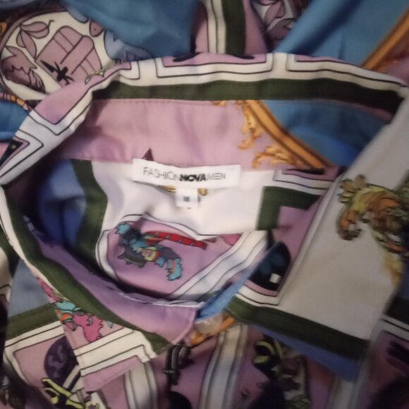 Fashion Nova men's long sleeves shirt multicolor size M - Picture 3 of 9